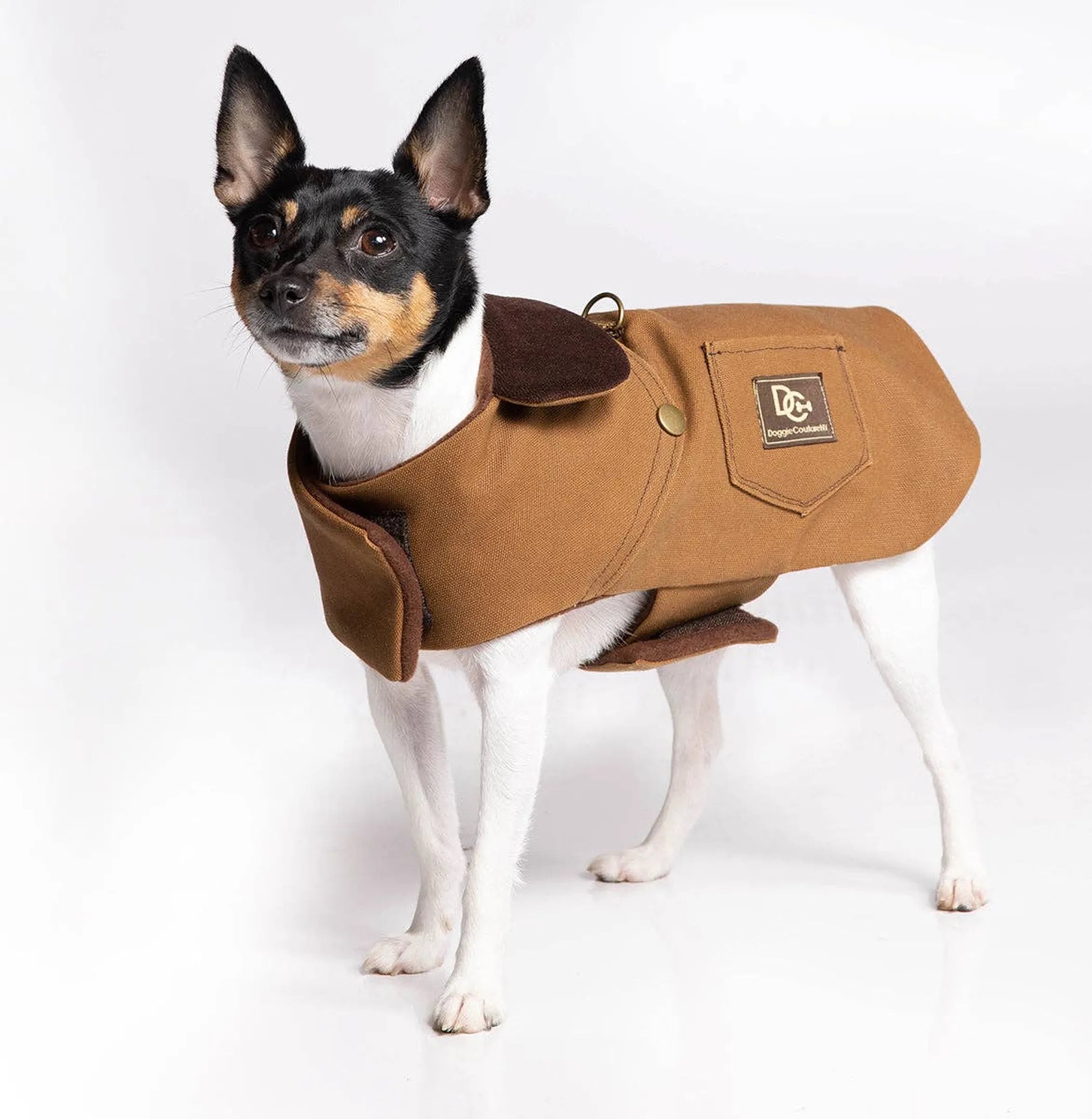 Workwear Style Dog Coat – Cotton Canvas Jacket with Fleece Lining & Pocket