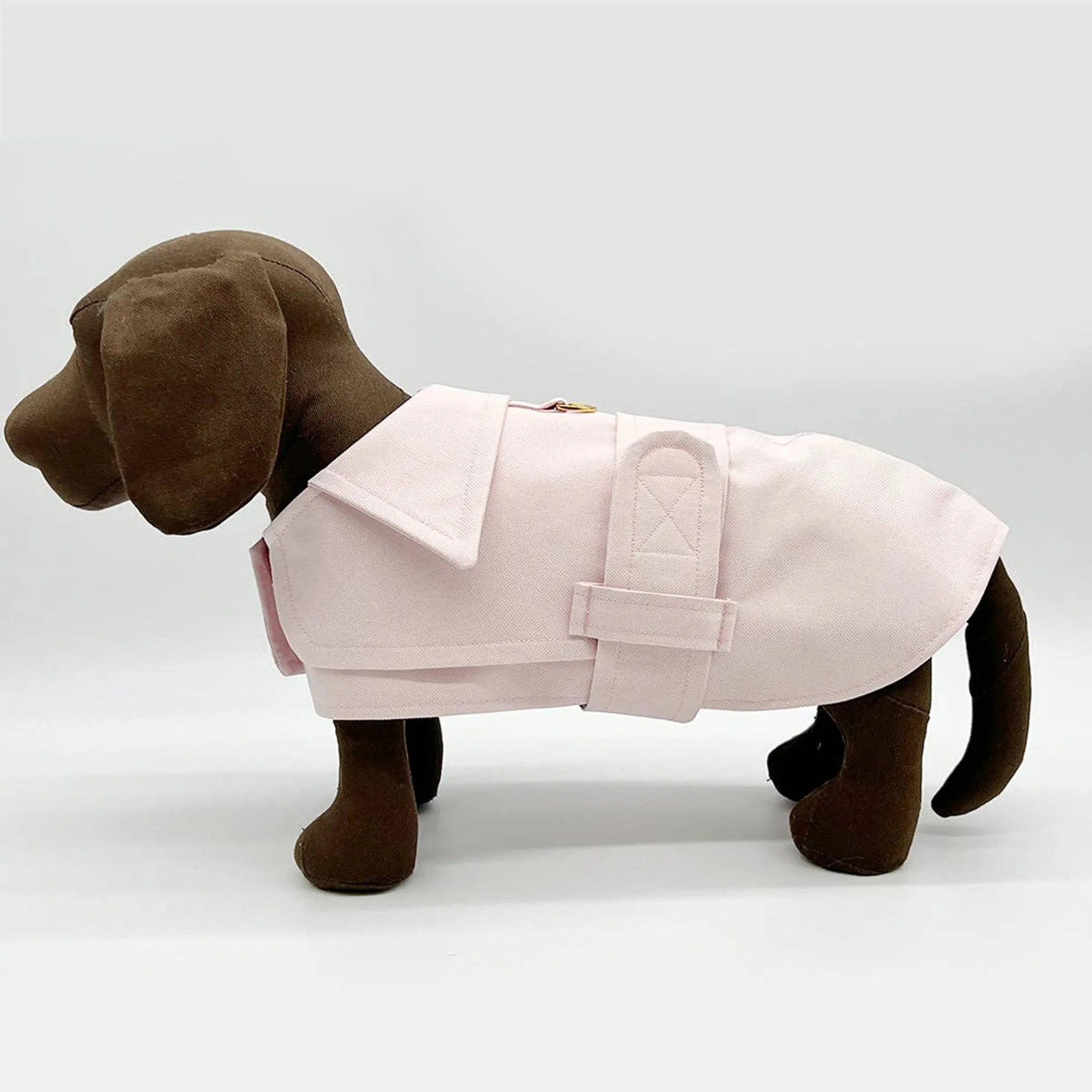 Belted Trench Coat for Dogs – Classic Cotton Canvas Spring Dog Coat